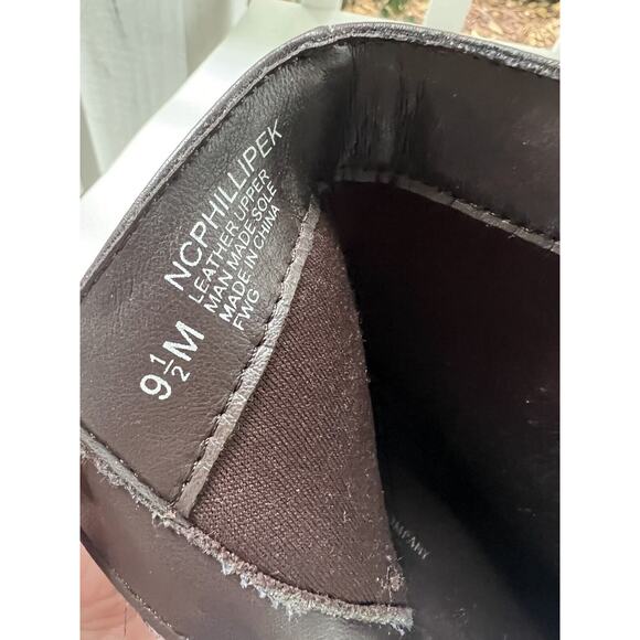 NINE & CO "NCPHILLIPEK" Womens Size 9.5 Leather Ankle Bootie Side Zip Buckle Y2K - Picture 10 of 12